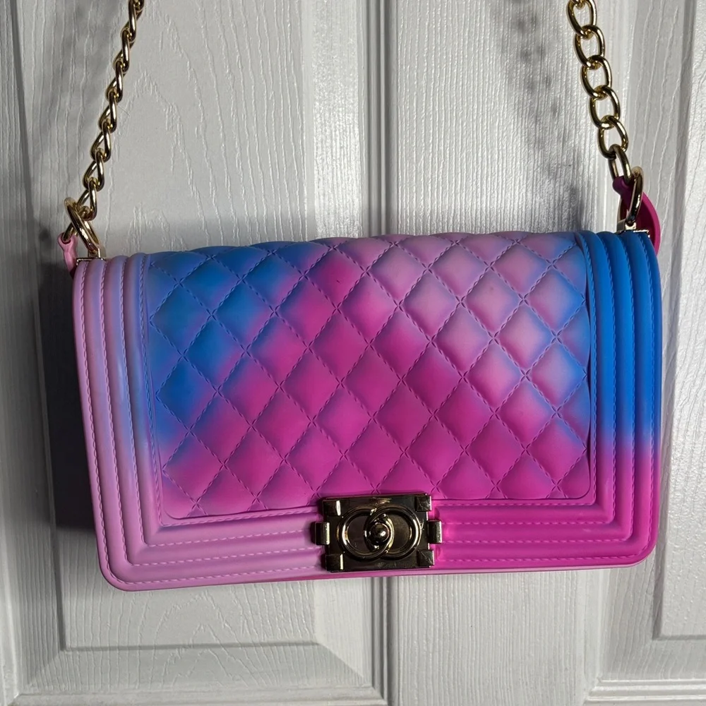 Gradient Pink and Blue Chain Bag